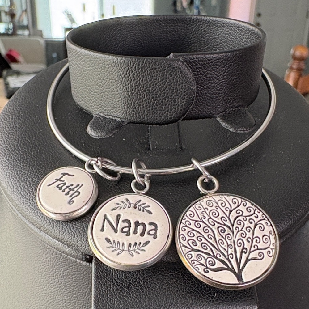 Two Bangle Charm Bracelets “Nana and Daughter” Theme